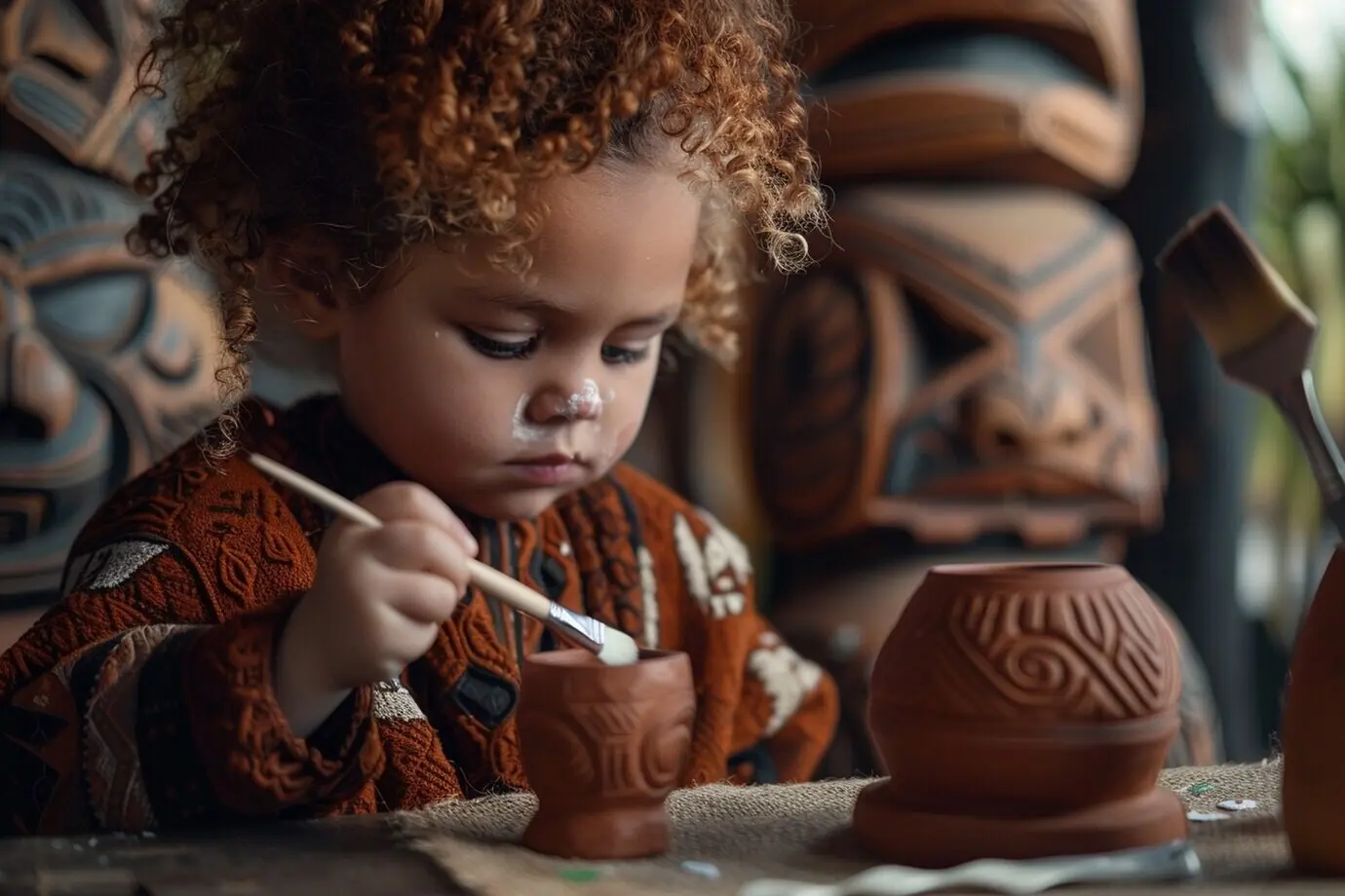 Zanaatla uğraşan çocuk